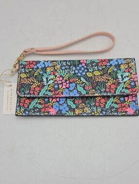 Rifle Paper Co. For Anthropologie Black Floral Travel Documents Wallet